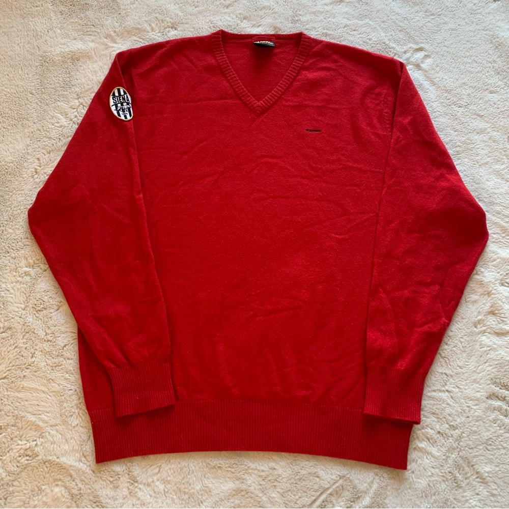 Lotto Italian Sport Design Men's‎ Red Cashmere V-Neck Sweater Size XXL